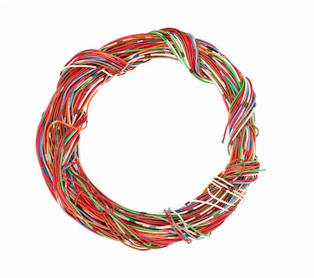 electric wire tangle - Bunch of colourful wires isolated over white background Stock Photo - Budget Royalty-Free & Subscription, Code: 400-04513190