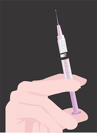Illustration of a syringe in a hand Foto de stock - Super Valor sin royalties y Suscripción, Código: 400-04513464