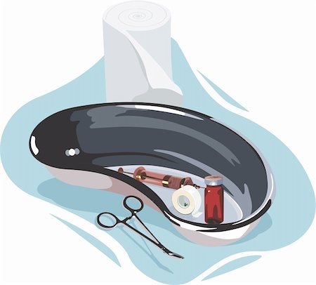surgery tray - Illustration of a medical tray and instruments Stock Photo - Budget Royalty-Free & Subscription, Code: 400-04513463