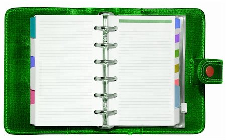 simsearch:400-06924810,k - Green leather notepad with clipping path isolated on white background Photographie de stock - Aubaine LD & Abonnement, Code: 400-04513718