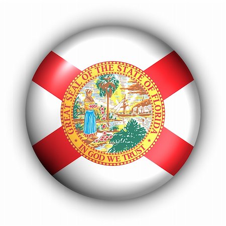 USA States Flag Button Series - Florida (With Clipping Path) Foto de stock - Super Valor sin royalties y Suscripción, Código: 400-04524047