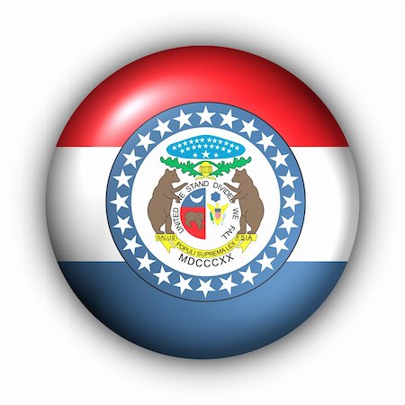 USA States Flag Button Series - Missouri (With Clipping Path) Stockbilder - Microstock & Abonnement, Bildnummer: 400-04524050