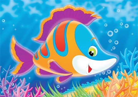 funny river animal - children’s book illustration for yours design, cover, scrapbook, etc. Stock Photo - Budget Royalty-Free & Subscription, Code: 400-04524163