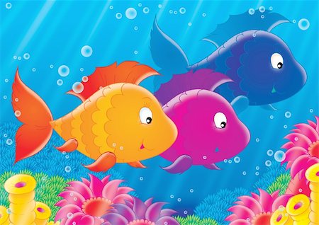 exotic underwater - children’s book illustration for yours design, cover, scrapbook, etc. Stock Photo - Budget Royalty-Free & Subscription, Code: 400-04524172