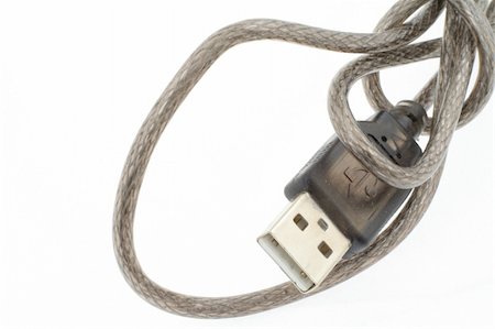 simsearch:400-04034560,k - USB wire on white background Stock Photo - Budget Royalty-Free & Subscription, Code: 400-04524299