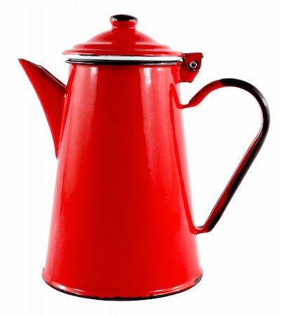 Retro antique coffee pot isolated on white Stock Photo - Budget Royalty-Free & Subscription, Code: 400-04524477
