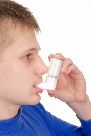 photo inhaler person - Teenager holding an inhaler isolated on white Stock Photo - Budget Royalty-Free & Subscription, Code: 400-04524585