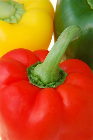flavour balance - red,green and yellow peppers isolated on white Stock Photo - Budget Royalty-Free & Subscription, Code: 400-04524627