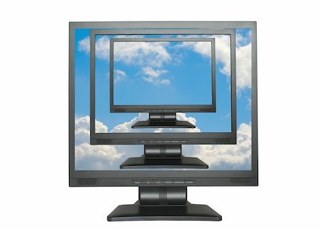 simsearch:400-04020281,k - LCDs cloned into the blue sky Photographie de stock - Aubaine LD & Abonnement, Code: 400-04524761