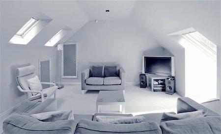davidmartyn (artist) - lounge area in newly restored rebuilt house Photographie de stock - Aubaine LD & Abonnement, Code: 400-04525006