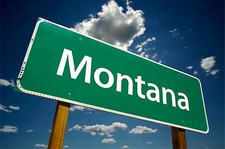 Montana Road Sign with dramatic clouds and sky. Stock Photo - Budget Royalty-Free & Subscription, Code: 400-04525687