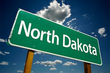 North Dakota Road Sign with dramatic clouds and sky. Stock Photo - Budget Royalty-Free & Subscription, Code: 400-04525691