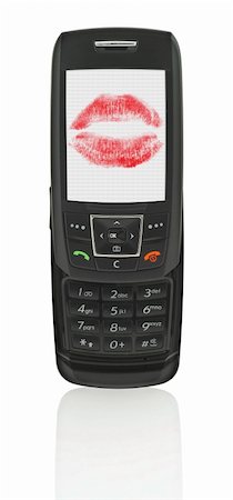 love message in mobile phone, the image on the screen has a clearly visible net simulating display pixels Stock Photo - Budget Royalty-Free & Subscription, Code: 400-04525841