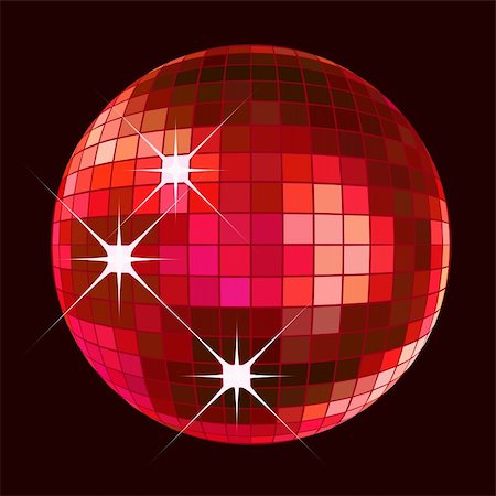 disco ball in 70 - retro party background with disco ball, illustration Stock Photo - Budget Royalty-Free & Subscription, Code: 400-04525911