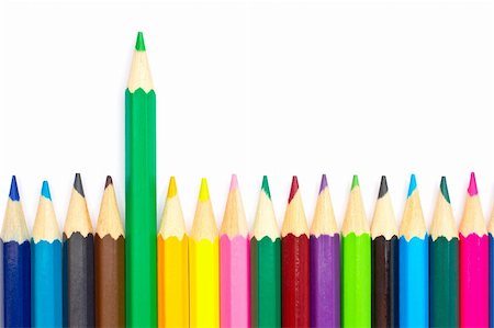 simsearch:400-03947012,k - Assortment of coloured pencils with shadow on white background Stock Photo - Budget Royalty-Free & Subscription, Code: 400-04525992