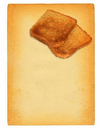 sheet of old paper with toast bread motif Stock Photo - Budget Royalty-Free & Subscription, Code: 400-04526014