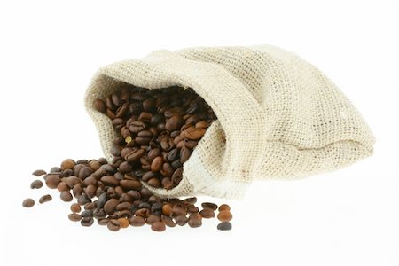 coffee in burlap sack Stockbilder - Microstock & Abonnement, Bildnummer: 400-04526095