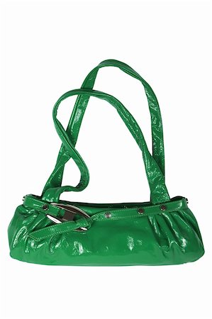 simsearch:400-04491879,k - Modern green female bag on a white background Fotografie stock - Microstock e Abbonamento, Codice: 400-04526191