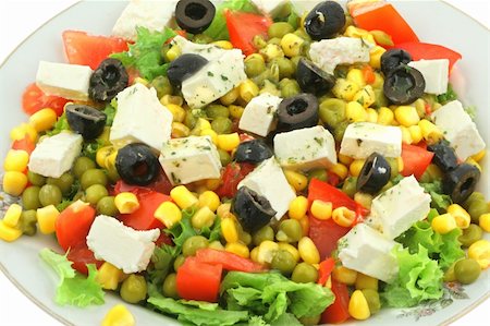 simsearch:400-05346545,k - close-up of greek salad on a plate Fotografie stock - Microstock e Abbonamento, Codice: 400-04526377