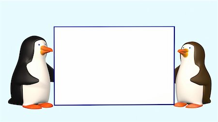 simsearch:400-05315803,k - Two penguins holding the tablet Photographie de stock - Aubaine LD & Abonnement, Code: 400-04526806