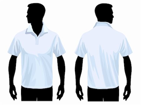 fashion illustration body templates of men - Men's polo shirt template with human body silhouette Stock Photo - Budget Royalty-Free & Subscription, Code: 400-04526801