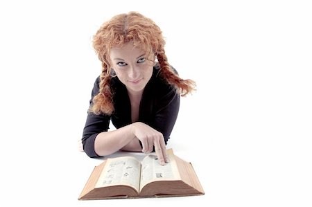simsearch:400-03923096,k - Young redhead with book, isolated Stock Photo - Budget Royalty-Free & Subscription, Code: 400-04526891