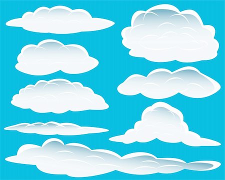 Set of different shape of clouds for design usage Stock Photo - Budget Royalty-Free & Subscription, Code: 400-04526906