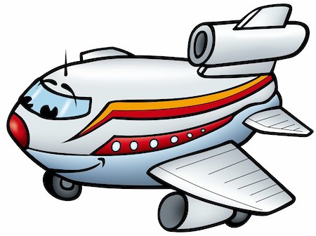 Aeroplane B - smiling cartoon illustration as vector Stock Photo - Budget Royalty-Free & Subscription, Code: 400-04527107