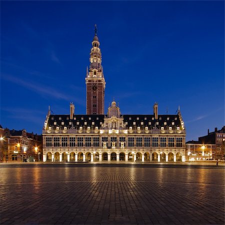 View at Ladeuzeplein in Leuven (Belgium) in twilight Stock Photo - Budget Royalty-Free & Subscription, Code: 400-04527271