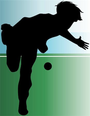 Illustration of silhouette of cricket player Stock Photo - Budget Royalty-Free & Subscription, Code: 400-04527374
