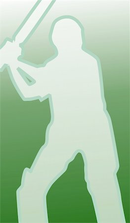 Illustration of a cricket player Fotografie stock - Microstock e Abbonamento, Codice: 400-04527384