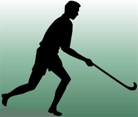 field hockey - Illustration of silhouette of hockey player Stock Photo - Budget Royalty-Free & Subscription, Code: 400-04527391