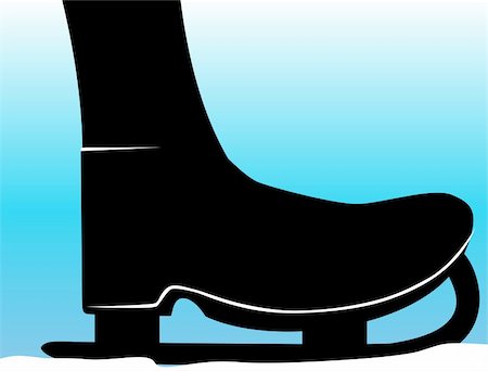 skating ice background - Illustration of silhouette of an ice hockey boot Stock Photo - Budget Royalty-Free & Subscription, Code: 400-04527408