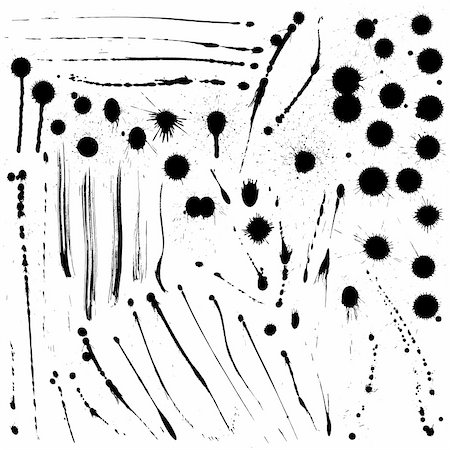 simsearch:640-05761233,k - Set of editable vector ink drops, splats and streaks Stock Photo - Budget Royalty-Free & Subscription, Code: 400-04528006