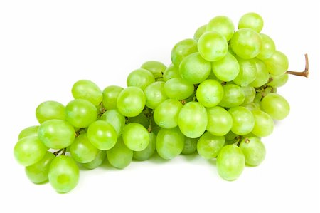 Bunch of green grapes over white background Stock Photo - Budget Royalty-Free & Subscription, Code: 400-04528042