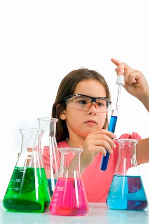 young girl examining a test tube in a science class Stock Photo - Budget Royalty-Free & Subscription, Code: 400-04528205