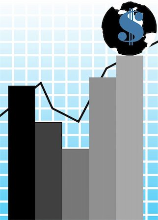 simsearch:400-04571193,k - Illustration of dollar globe on top of graph Foto de stock - Super Valor sin royalties y Suscripción, Código: 400-04528474