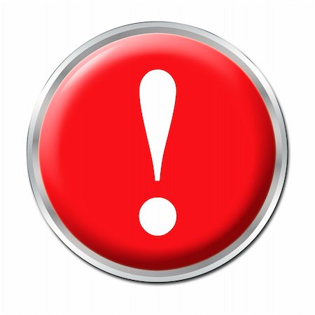 Red round button with the exclamation mark symbol Foto de stock - Royalty-Free Super Valor e Assinatura, Número: 400-04528499