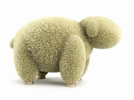 sheep coat - 3d shaggy sheep isolated rendering Stock Photo - Budget Royalty-Free & Subscription, Code: 400-04528815