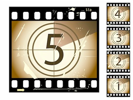 Grunge film countdown from a series in my portfolio. Stockbilder - Microstock & Abonnement, Bildnummer: 400-04528855
