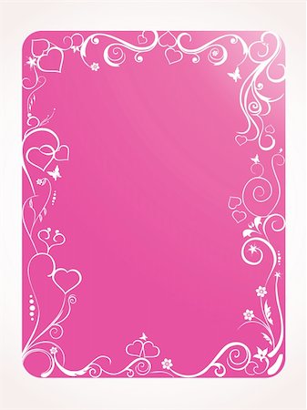 simsearch:400-04027284,k - white frame with floral and hearts on pink background, illustration Stock Photo - Budget Royalty-Free & Subscription, Code: 400-04528901