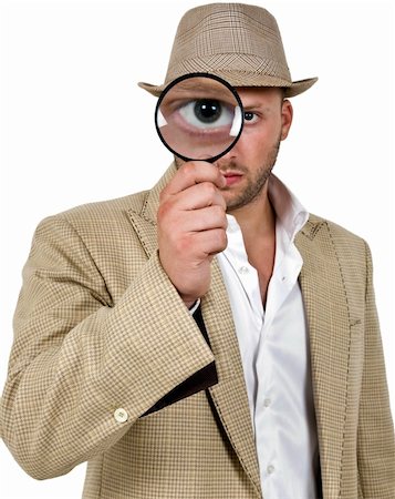 simsearch:400-05200843,k - detective holding magnifier on isolated background Foto de stock - Super Valor sin royalties y Suscripción, Código: 400-04528966