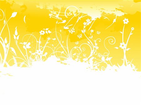 simsearch:400-04027284,k - banner grunge floral background, yellow Stock Photo - Budget Royalty-Free & Subscription, Code: 400-04529168