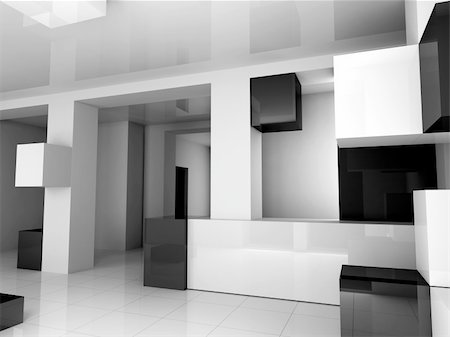 simsearch:400-04535142,k - The white interior is black 3d image Photographie de stock - Aubaine LD & Abonnement, Code: 400-04529213
