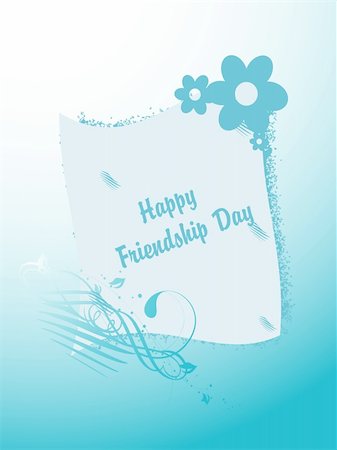 simsearch:400-04027284,k - friendship day on blue floral background, illustration Stock Photo - Budget Royalty-Free & Subscription, Code: 400-04529333