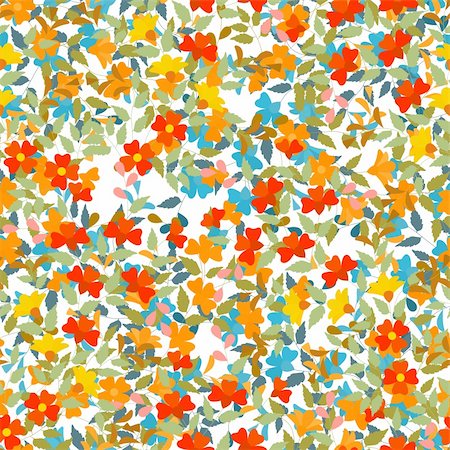 simsearch:400-04397952,k - Editable vector seamless tile of multicolored flowers Fotografie stock - Microstock e Abbonamento, Codice: 400-04529733