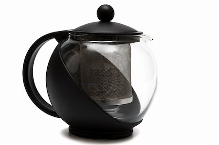 fireproof - Round glass teapot on a white background Stock Photo - Budget Royalty-Free & Subscription, Code: 400-04529789