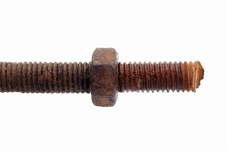 fatbob (artist) - Rust thread & nut on white background Stock Photo - Budget Royalty-Free & Subscription, Code: 400-04529961