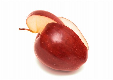 simsearch:400-04111300,k - Red apple, and cut a piece. On a white background. Foto de stock - Royalty-Free Super Valor e Assinatura, Número: 400-04520121