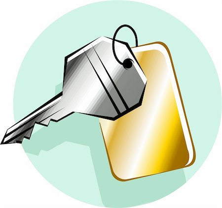 simsearch:400-07445673,k - Illustration of a key  with a golden locket Photographie de stock - Aubaine LD & Abonnement, Code: 400-04520185